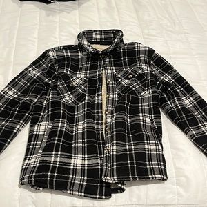 Sherpa lined flannel jacket